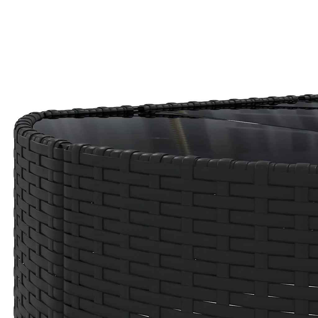 Set Divani da Giardino 5 pz con Cuscini in Polyrattan Nero