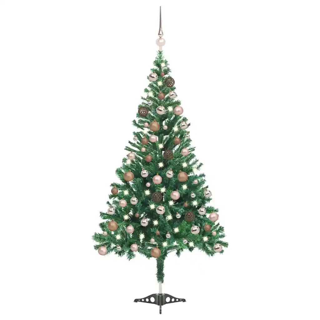 Set Albero Natale Artificiale con LED e Palline 120 cm 230 Rami  cod mxl 20617