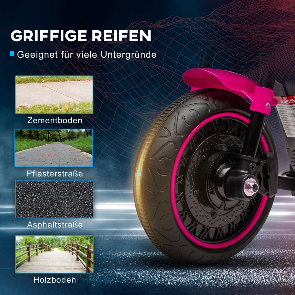 Moto elettrica per bambini con ruotine ¨C zephmum ¨C rosa