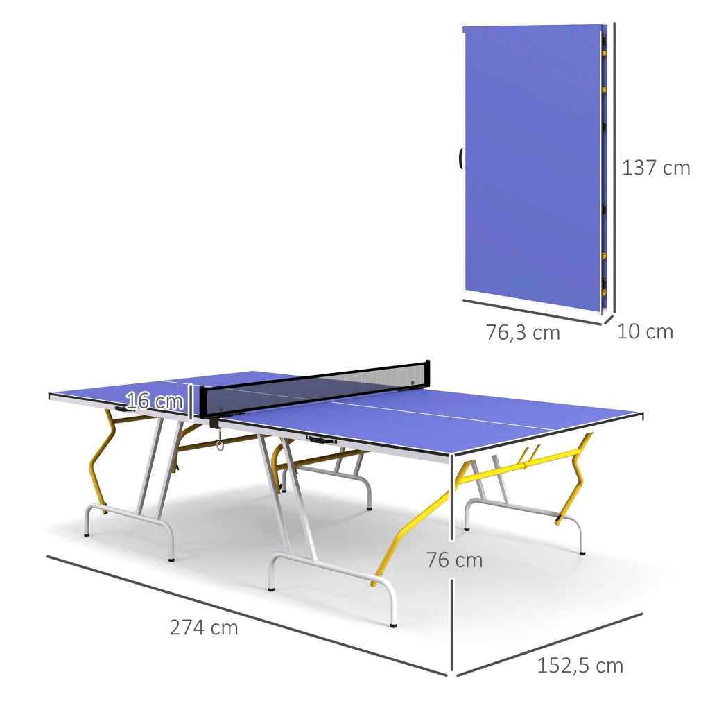 Tavolo da ping pong pieghevole ¨C zephmum ¨C blu, metallo, 274x152x76cm