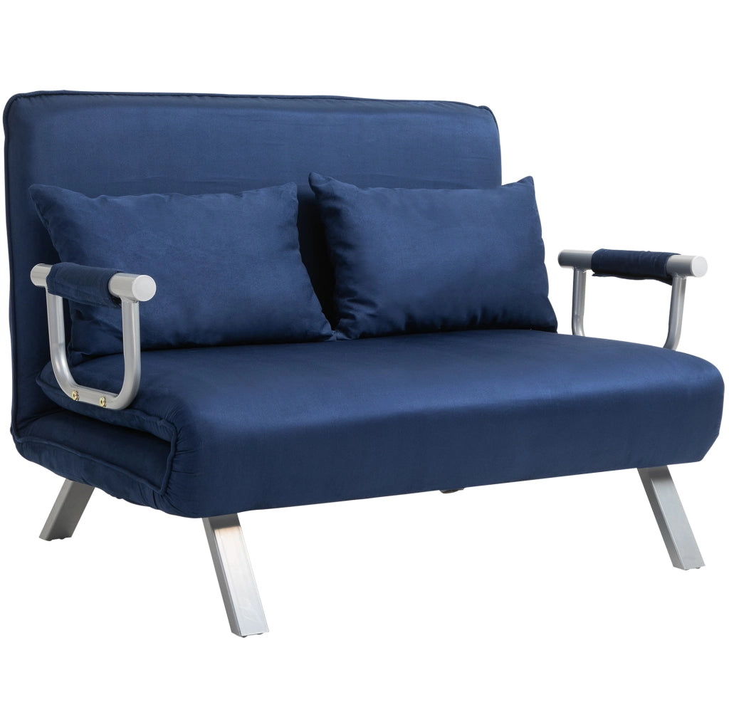 Divano letto 111x80x78 cm con schienale regolabile; poliestere blu