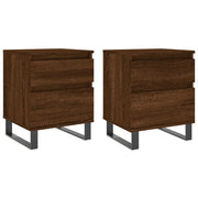 Set di 2 Comodini | Armadio da Notte | Mobiletto da notte Rovere Marrone 40x35x50 cm in Legno Multistrato