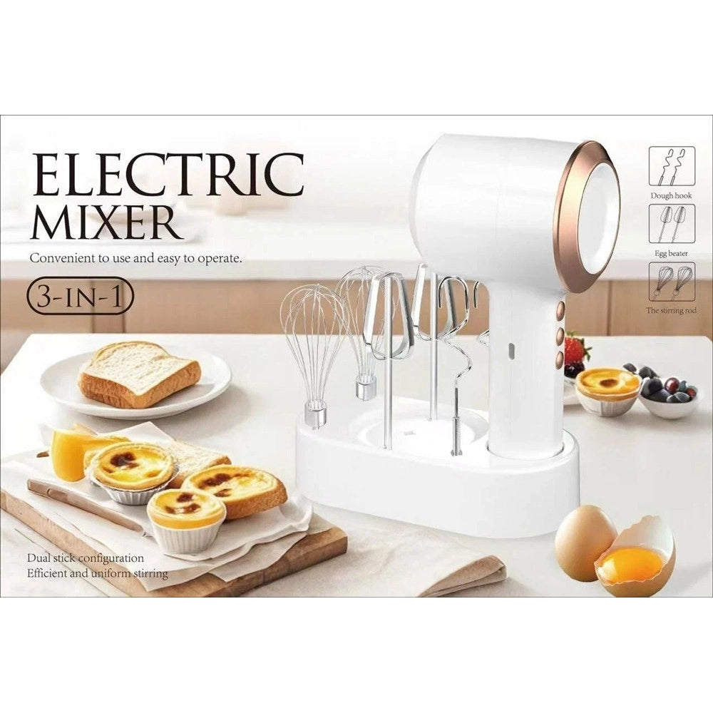 Trade Shop - Sbattitore Impastatrice Multifunzione Elettrico Portatile Ricaricabile Usb Cucina Accessori -