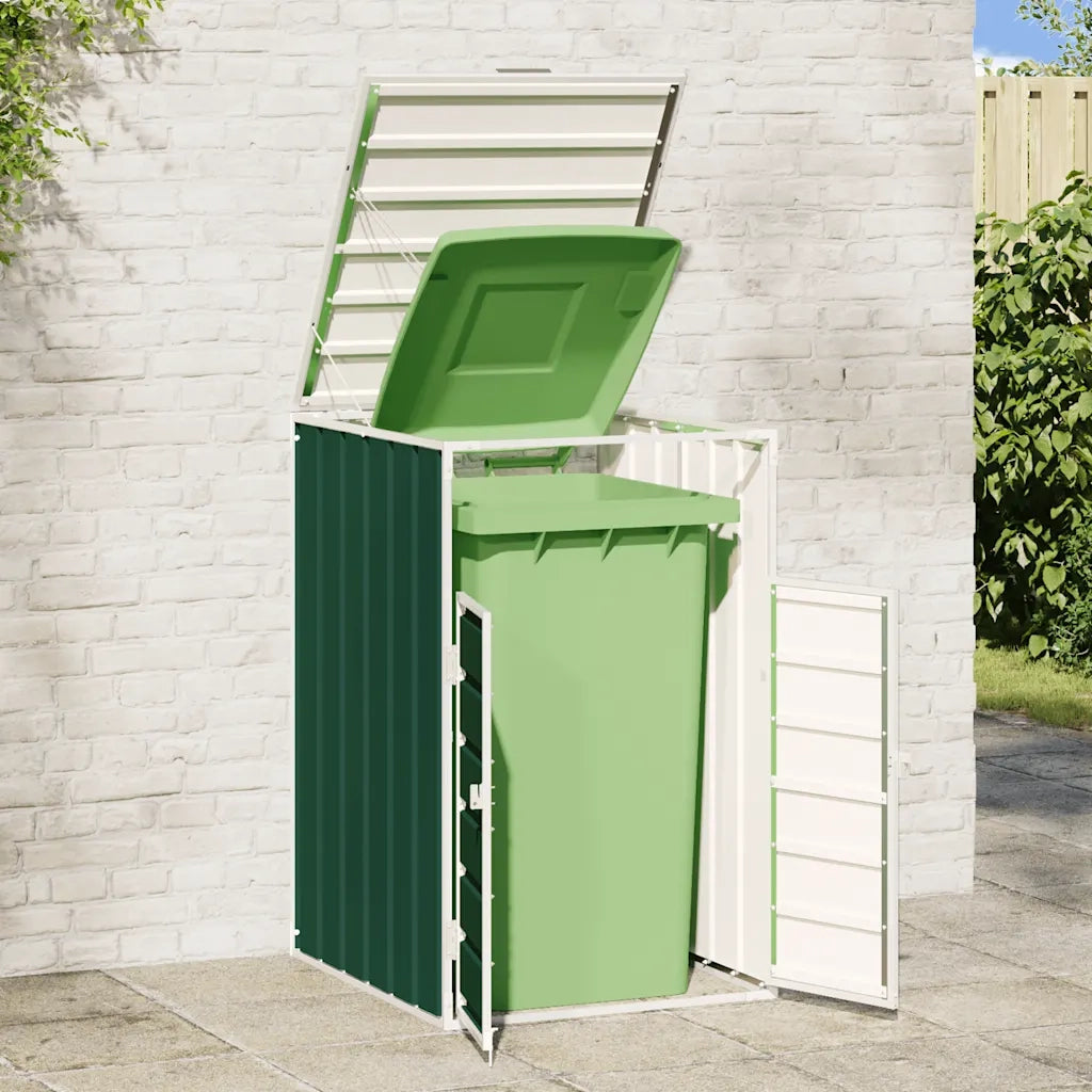 Copribidone con Ruote Bidone Singolo Verde 72x81x115cm Acciaio 4006171