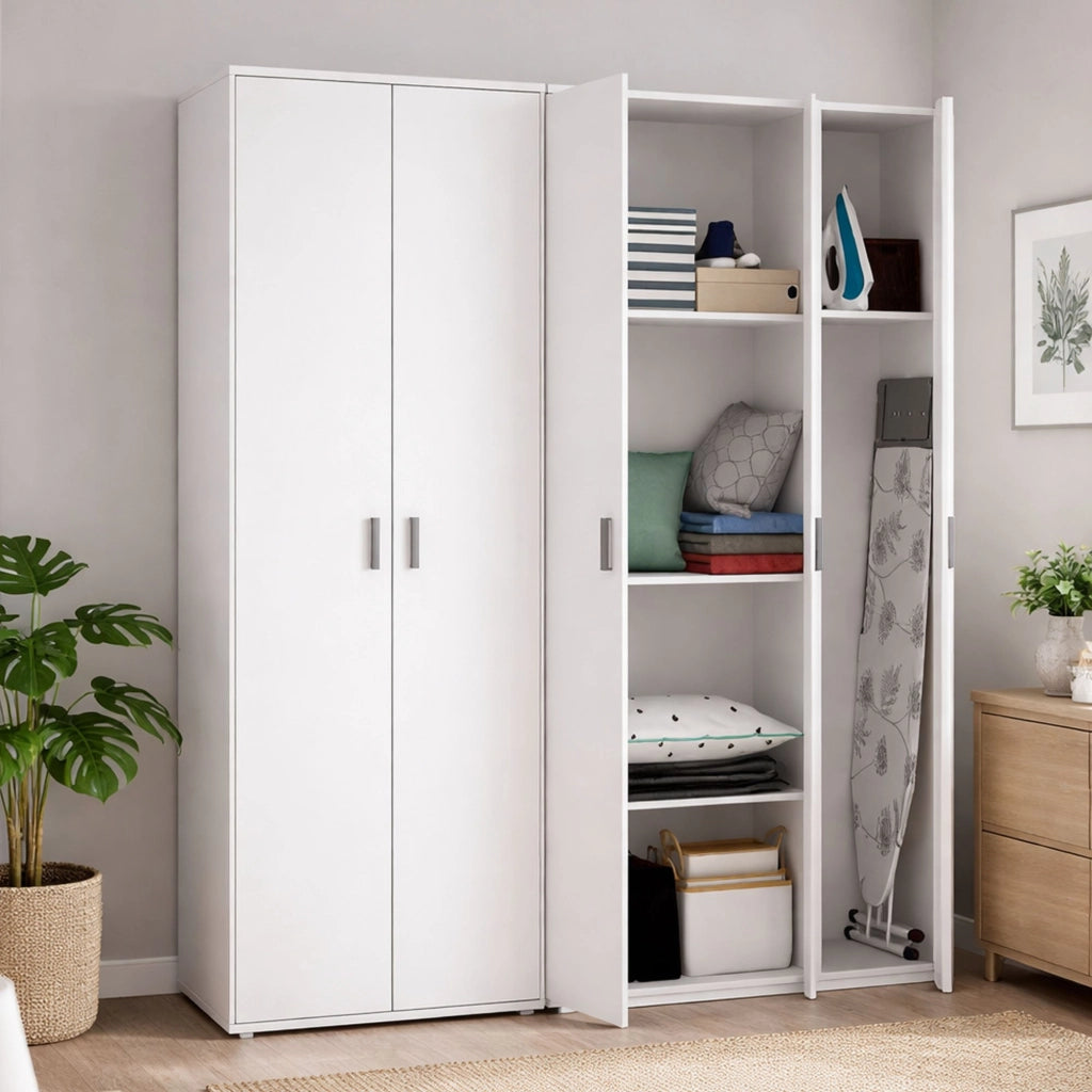 Rosarno, Armadio Multiuso Grande Modulabile, 177x190h cm Bianco