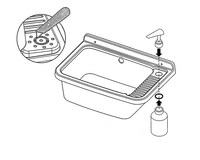 Lavatoio 50x35x24 cm Pilozzo a Parete con Dispenser in Resina Bianco