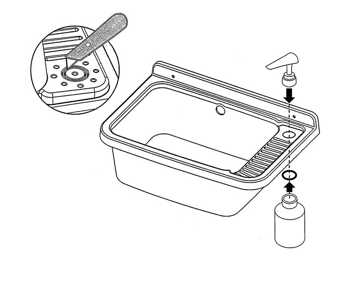 Lavatoio 50x35x24 cm Pilozzo a Parete con Dispenser in Resina Bianco