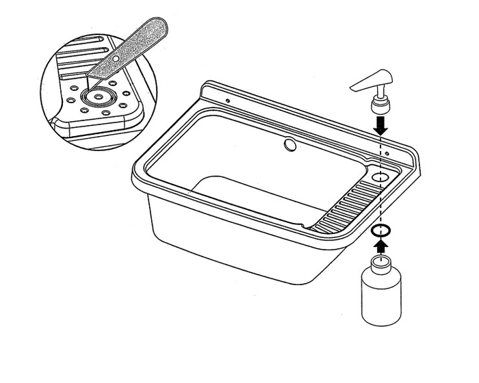 Lavatoio 60x40x25 cm Pilozzo a Parete con Dispenser in Resina Bianco