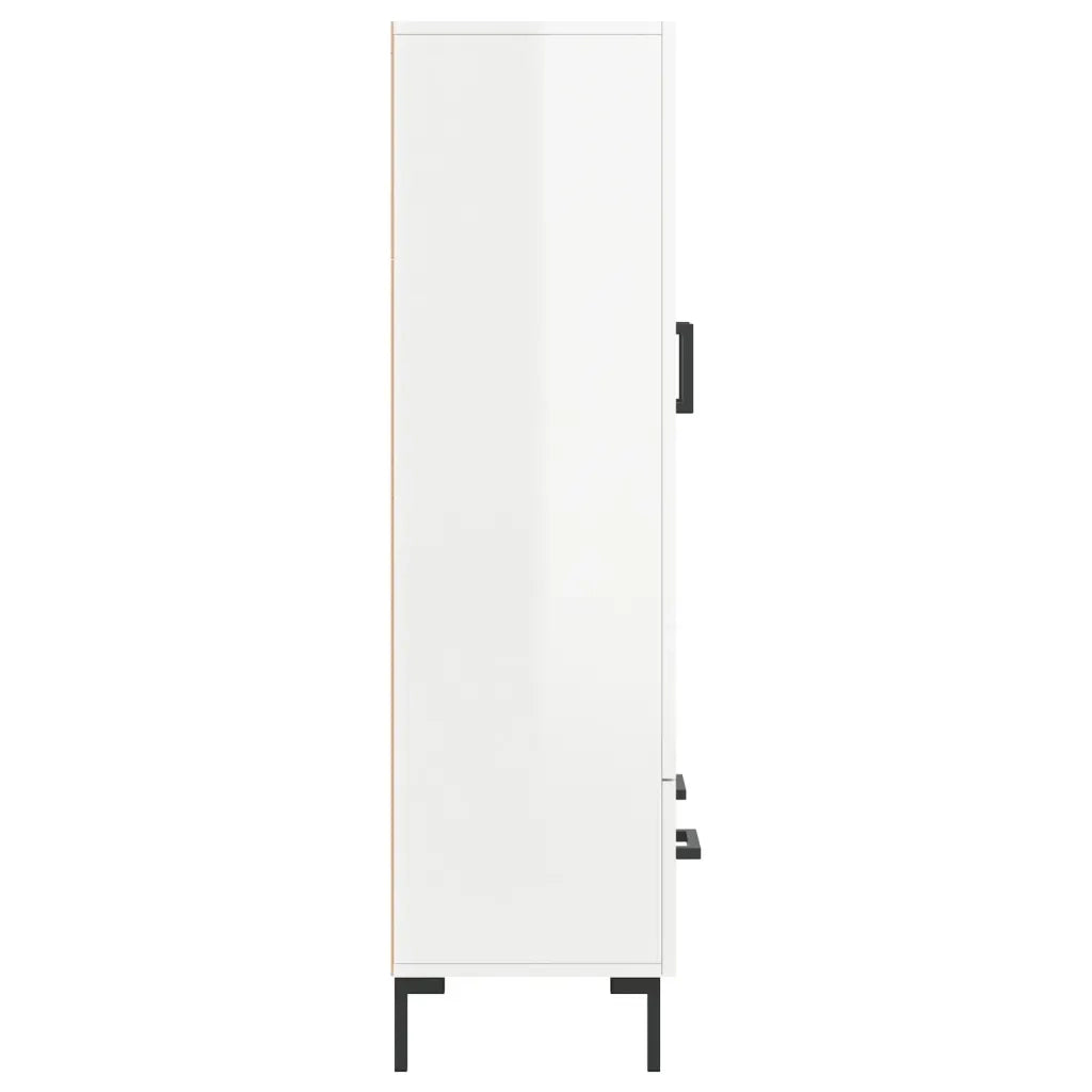 Credenza Bianco Lucido 69,5x31x115 cm in Legno Multistrato