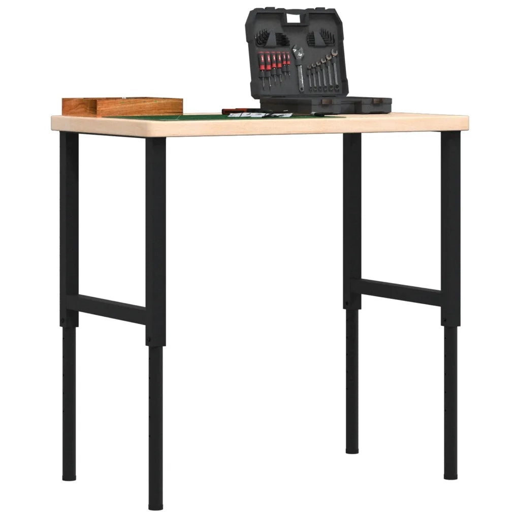 Banco Lavoro 100x60x(73-99,5) cm Legno di Rovere Rettangolare CFW9944523