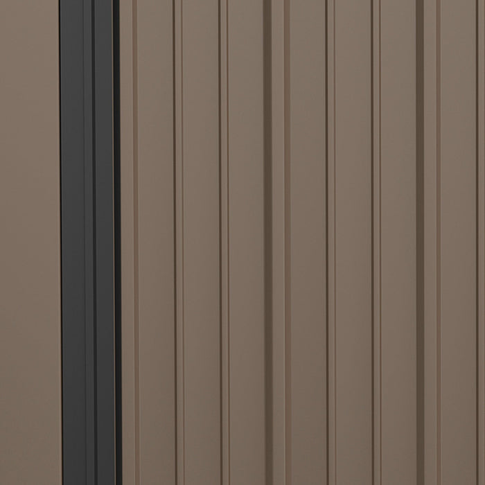 Casetta Box da Giardino 161,5x94,5x196 cm Porta Attrezzi con Catenaccio in Acciaio Marrone