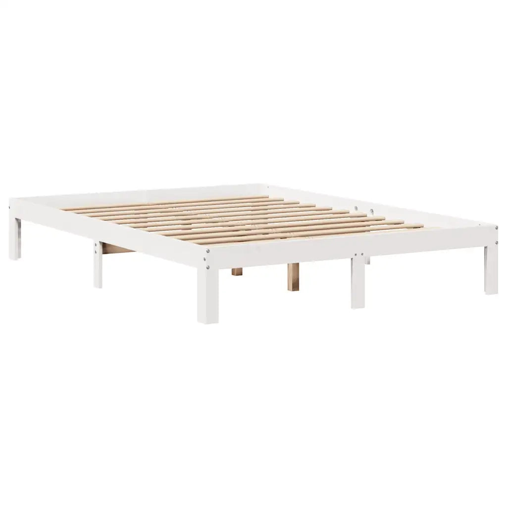 Letto Libreria senza Materasso Bianco 120x190 cm Legno di Pino 3322551