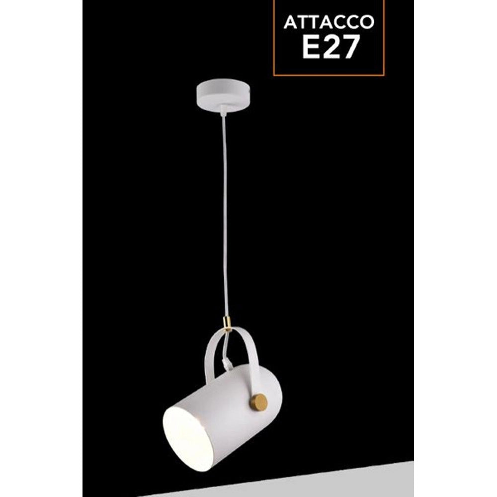 Trade Shop - Lampadario A Sospensione Da Soffitto Design Con Paralume Orientabile Attacco E27 Ip20 A21 -