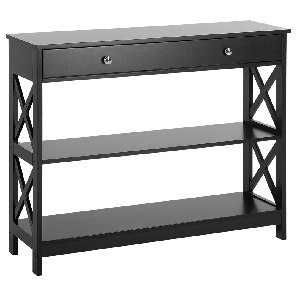 Console Madia credenza Nera 80 x 100 x 30 cm credenza 1 Cassetto 2 Ripiani Country