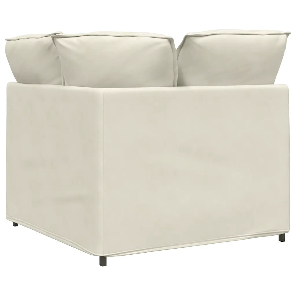 Modulo Angolare Divano Modulare con Cuscini Crema 100 cm CFW3443610