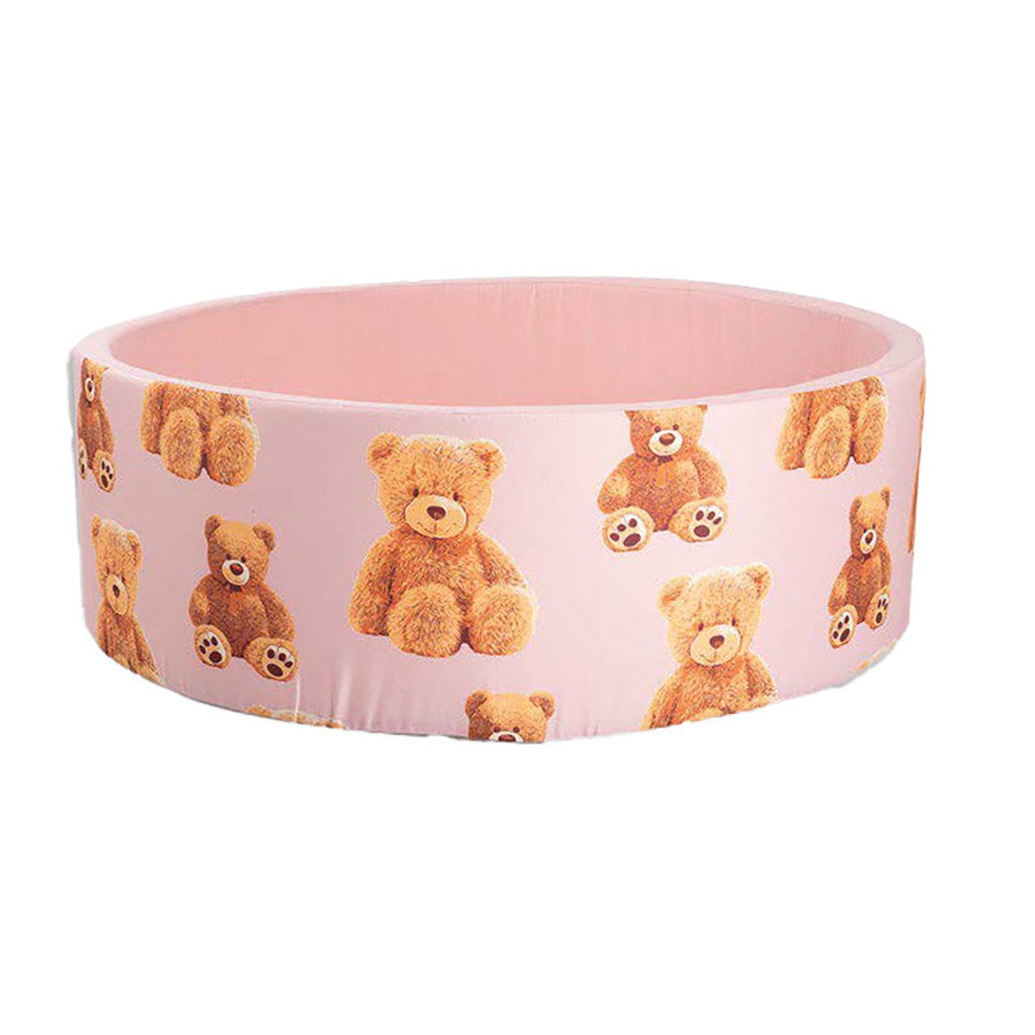 Piscina per Palline per Bambini Ø83x30 cm in Cotone Teddy Rosa