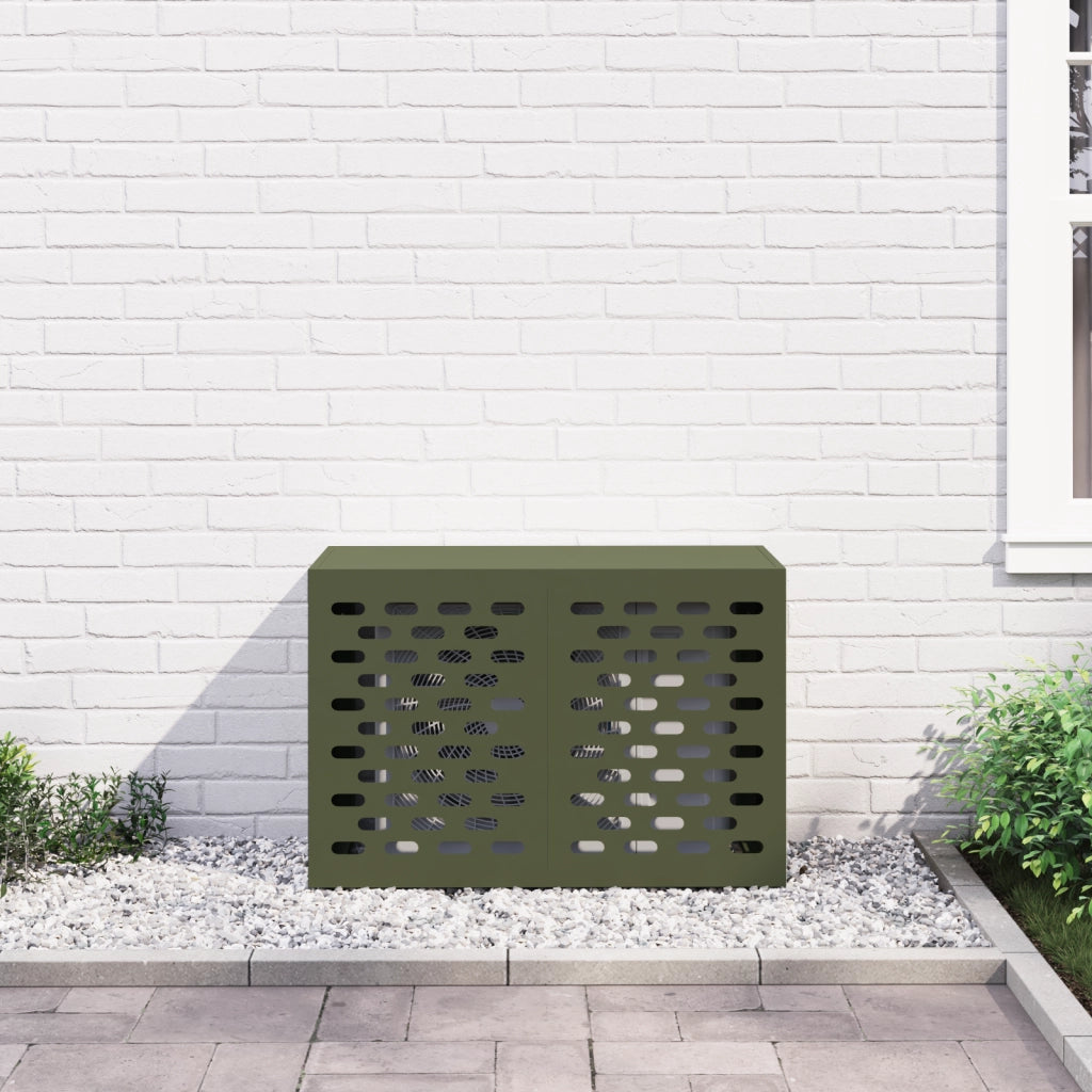 Copertura per Condizionatore d'Aria - Verde Oliva, 90x40x60 cm, Acciaio