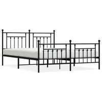 Giroletto con Testiera e Pediera Metallo Nero 183x213 cm 353560