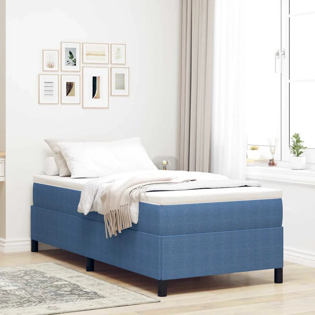 Letto singolo | Letto per adulti | Letto a molle Blu 100 x 200 cm Tessuto in Cords