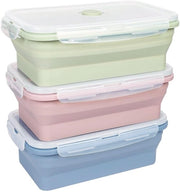 Set di contenitori per cibo Easylock 3 in 1 550ml con coperchi, contenitori per pasti, contenitori per pranzo pieghevoli, contenitori per congelati pieghevoli (verde, rosa, blu)