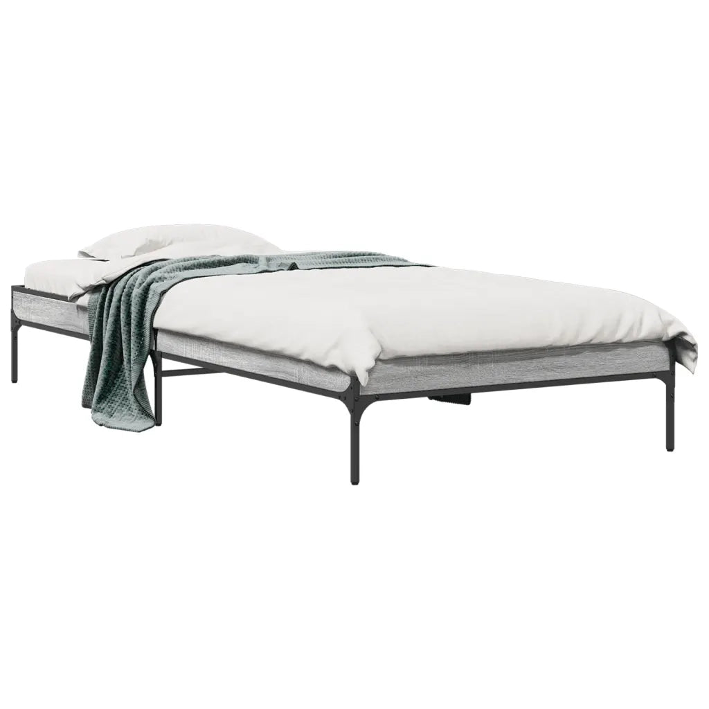 Giroletto-Struttura Letto Grigio Sonoma 75x190cm in Legno Multistrato e Metallo 575514