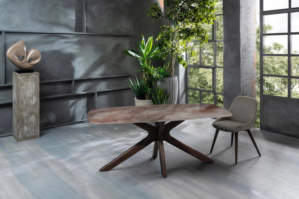 Tavolo Rettangolare 90x180x76 cm in Ceramica Marmo Gemini Alabastro