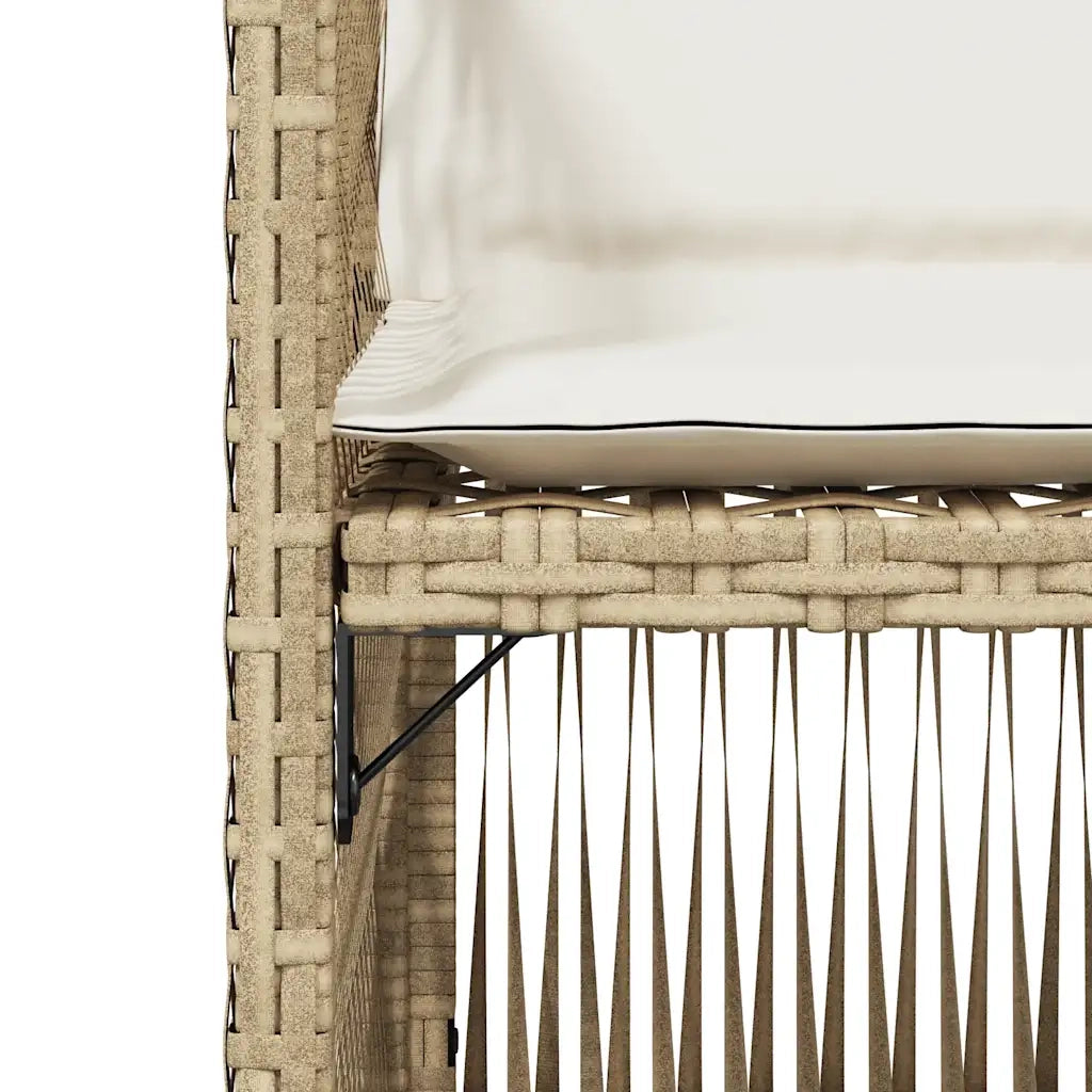 Sedie da Giardino con Cuscini 4 pz Beige in Polyrattan