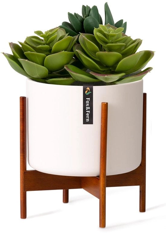 Stand per piante in legno con vaso - Per interni - Facile da montare - Ecologico