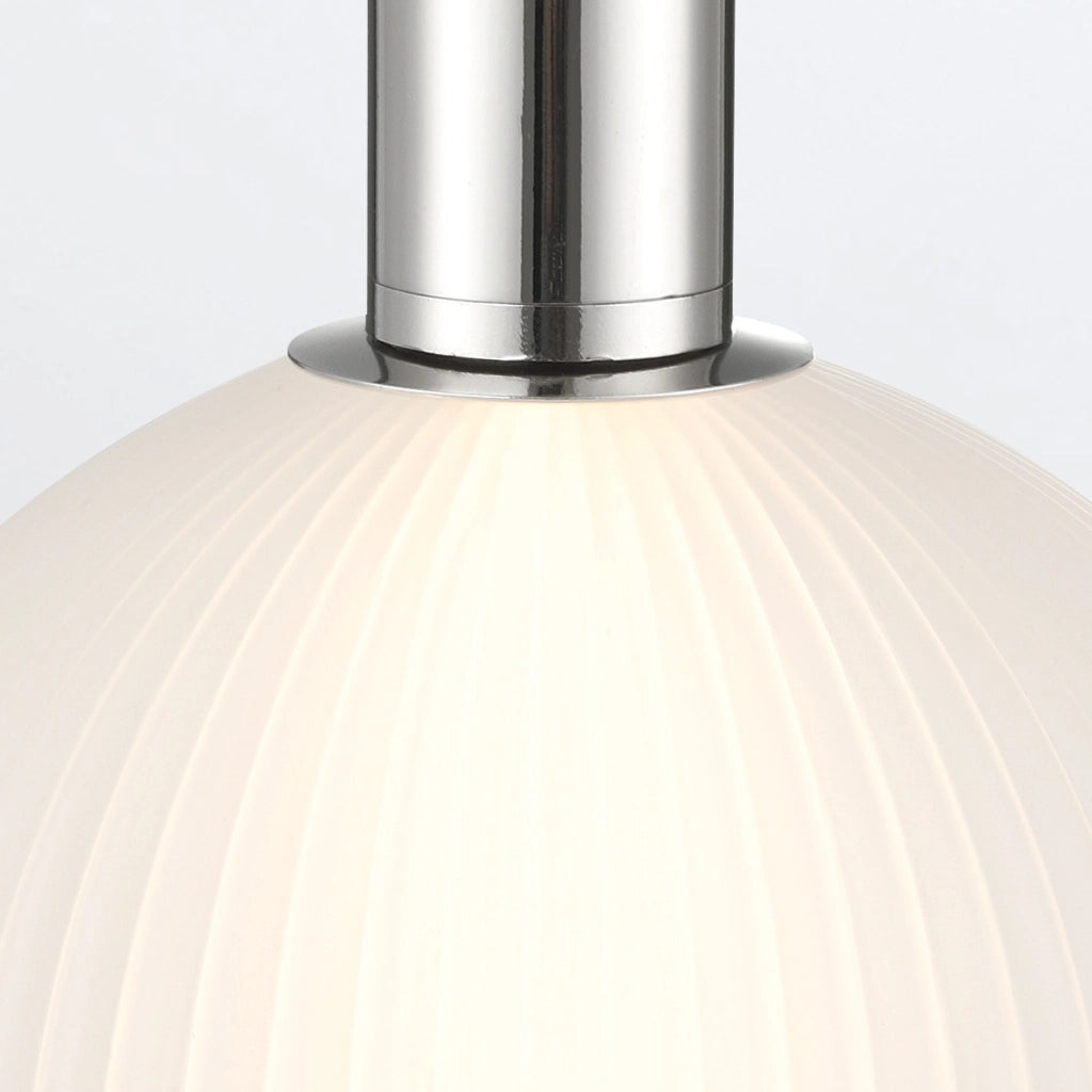 Sospensione Quintiesse Palmas sfera bianca nichel LED 12W