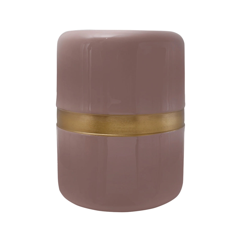 Tavolino Art Deco 450 in metallo rosa antico e oro
