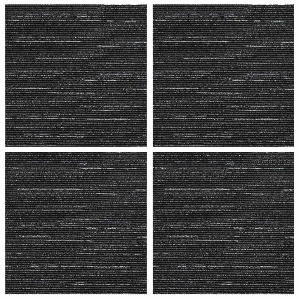 Piastrella per Tappeto Strisce Nere 50 x 50 cm 4 pcs