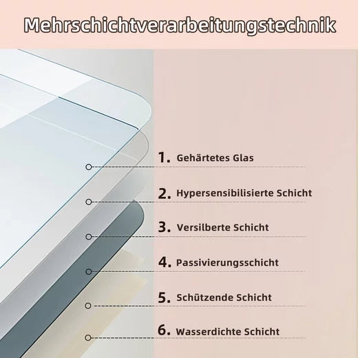 ZMH Specchio da Bagno Illuminato con Regolazione d'Intensità e Interruttore Touch