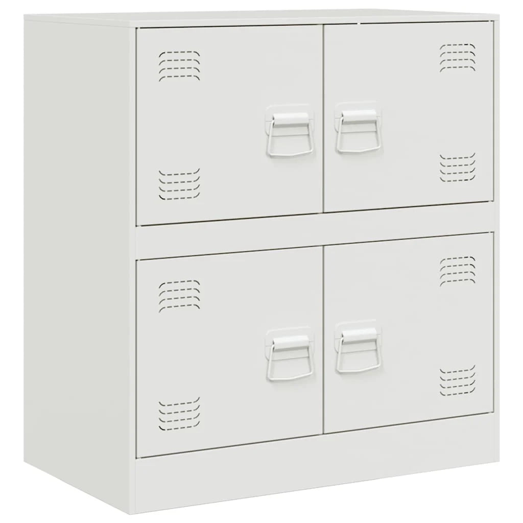 Buffet credenza cassettiera armadio mobile contenitore organizer per cucina soggiorno salotto 67 x 39 x 73 cm acciaio bianco 02_0030387