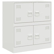 Buffet credenza cassettiera armadio mobile contenitore organizer per cucina soggiorno salotto 67 x 39 x 73 cm acciaio bianco 02_0030387