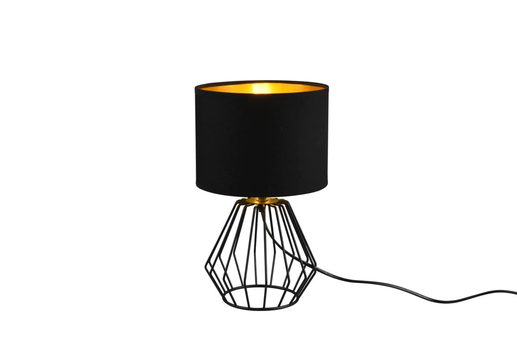 Lampada da tavolo CHUCK nera RL metallo/tessuto E14 h34cm