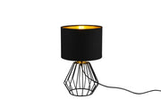 Lampada da tavolo CHUCK nera RL metallo/tessuto E14 h34cm