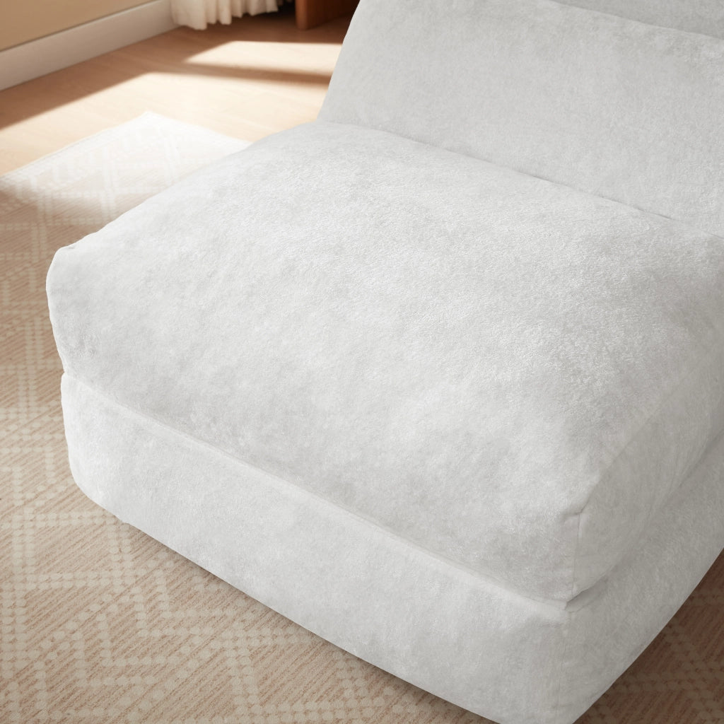 Poltrona convertibile singola con design unico funzione poltrona e chaise longue in schiuma bianco 31 × 31 × 107 cm