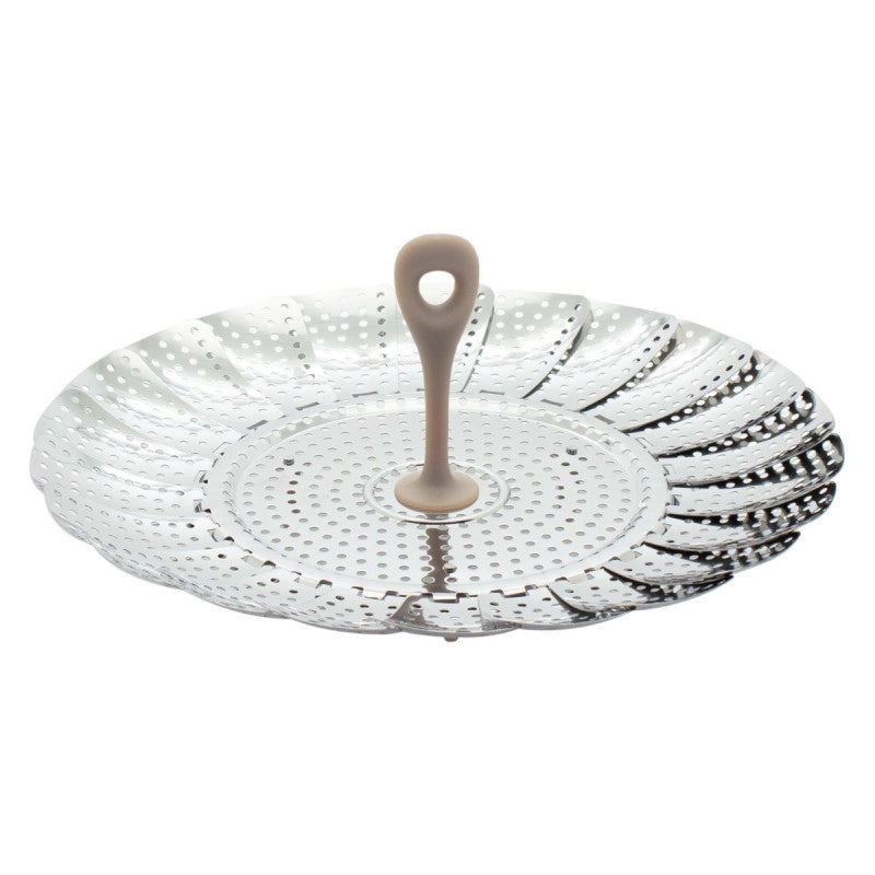 Set di 4 Cestelli Cuocivapore 28 Cm Acciaio Con Piedini E Pomolo In Nylon