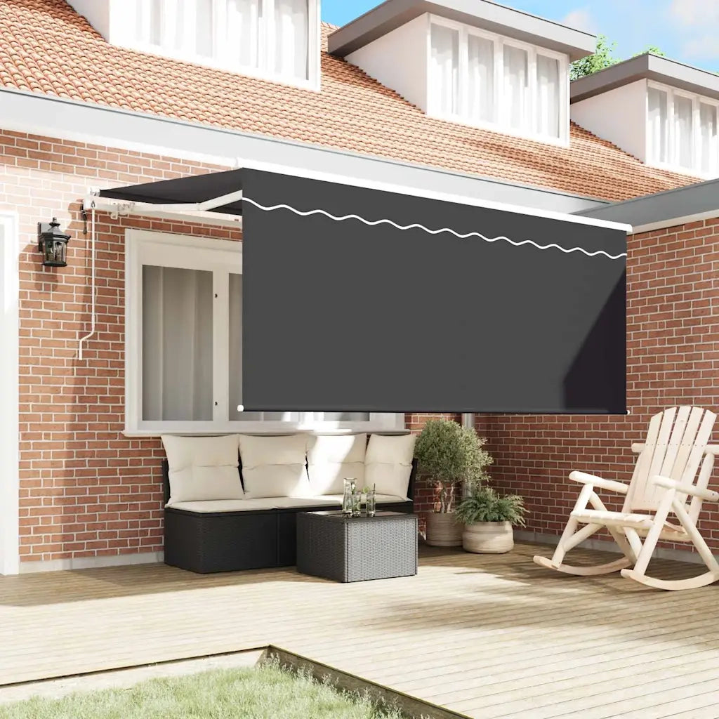 Tenda Retrattile Antracite 300 x 200 cm Poliestere e Alluminio 3329515