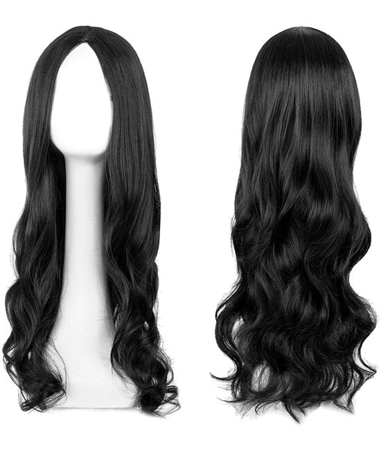Pruika Lunga con Faccia Ovale in Gomma - Resistente al Calore - Utilizzabile per il Cosplay