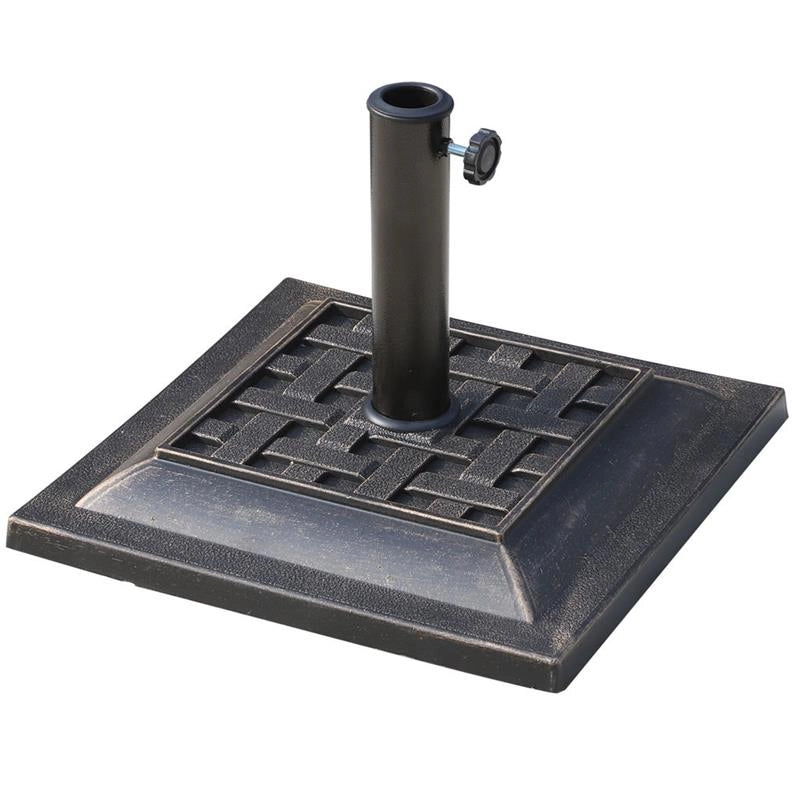 BASE PER OMBRELLONE DA GIARDINO IN RESINA E ACCIAIO VINTAGE 44X44X32CM NERO