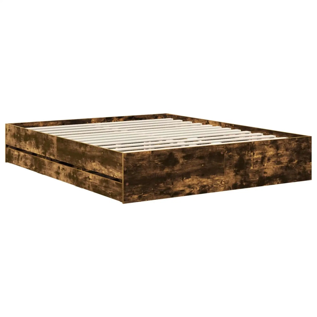 Struttura del letto con cassetto Rovere fumé 160 x 200 cm 3410165