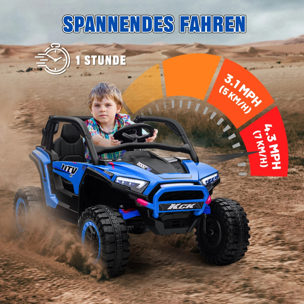 Auto Elettrica per Bambini 2 Posti ¨C Xylo ¨C Blu con Telecomando e Luci LED