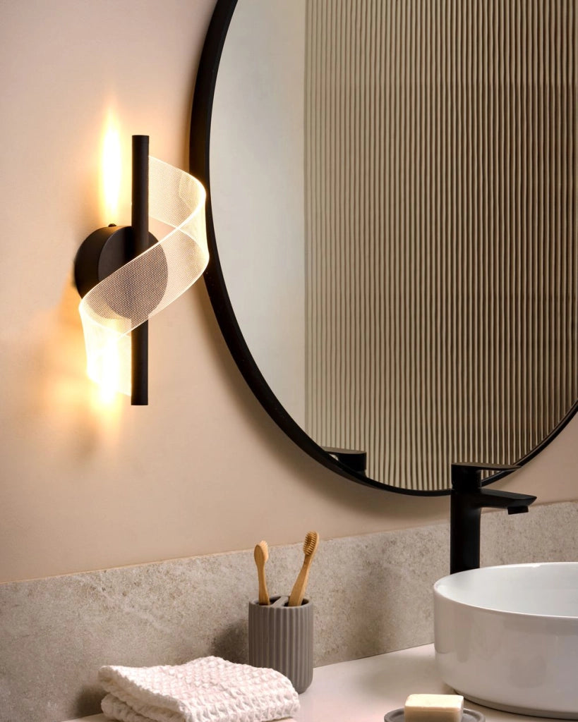 Lampadario in metallo ferro nero e paralume in vetro stile moderno glamour soggiorno