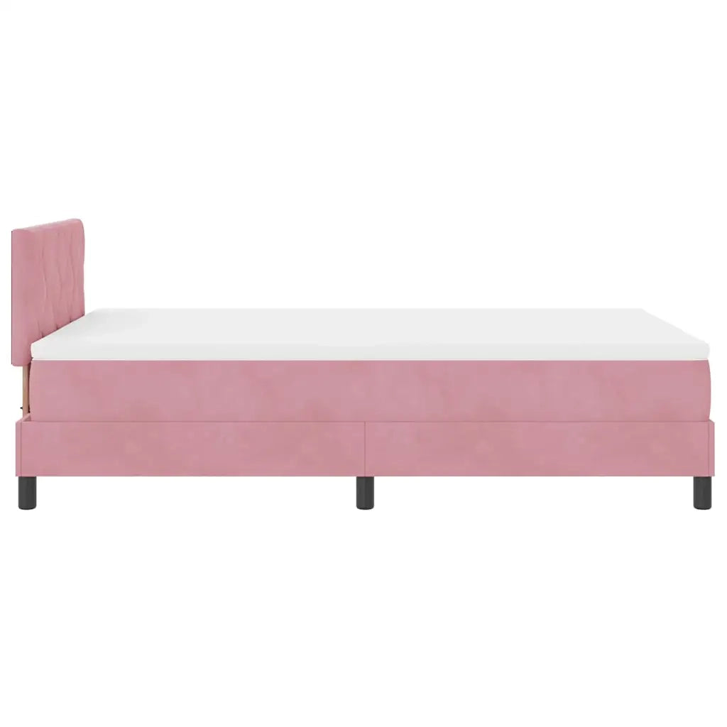 Letto a molle con materasso Rosa 120 x 200 cm Velluto 3339235