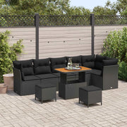 Set Divano da Giardino 9 pcs Nero polyrattan 3361504