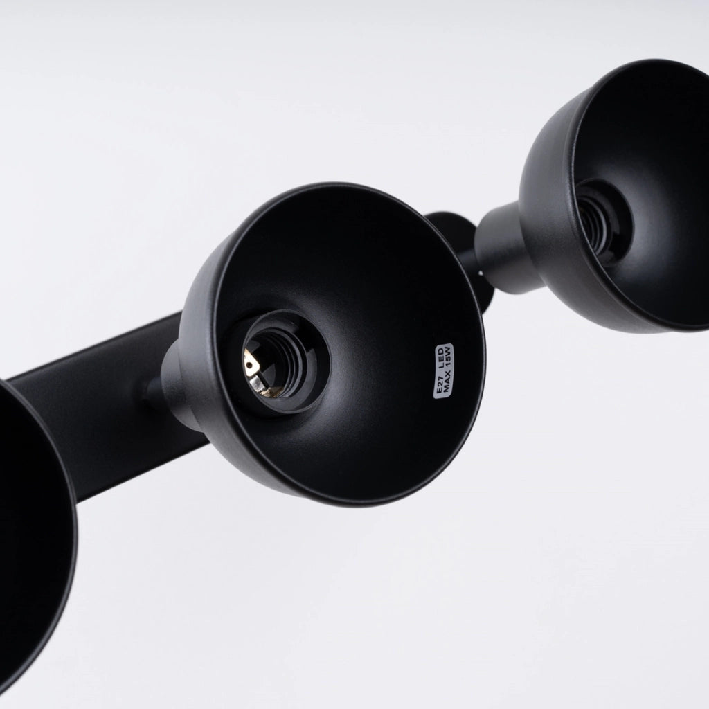 Spot soffitto minimal nero 3 luci E27 Pure Lume PU.1318
