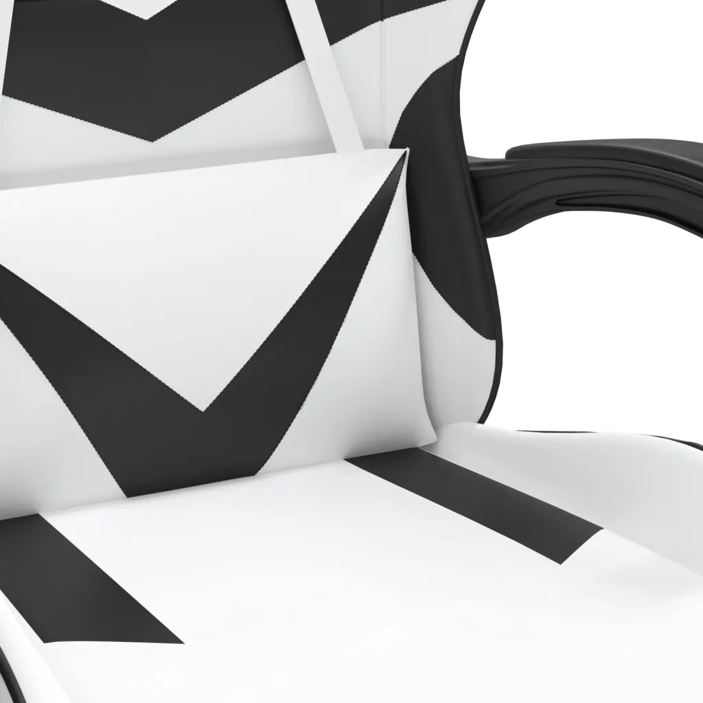 vidaXL Sedia da Gaming Bianco e Nero in Similpelle