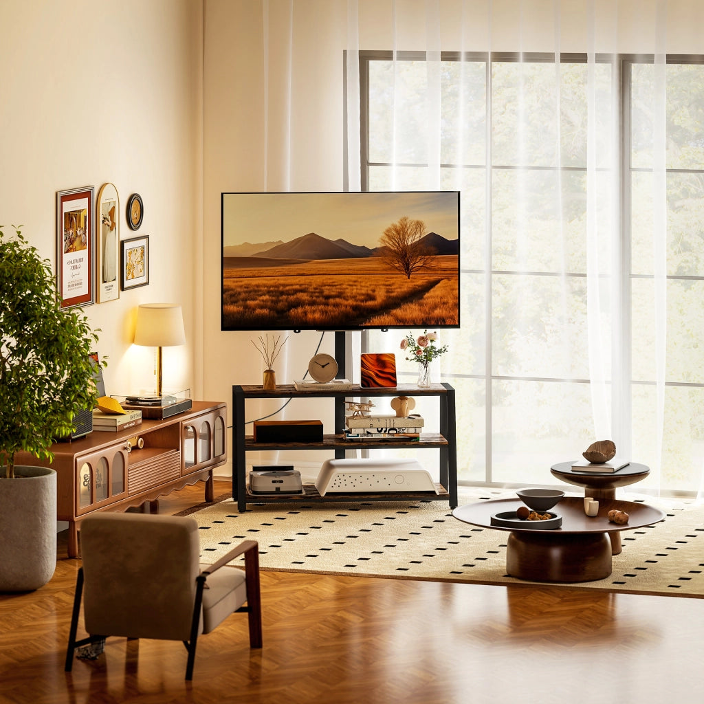 Mobile TV con supporto per televisori 32-70 pollici ¨C zephmum ¨C marrone 108x41x135 cm