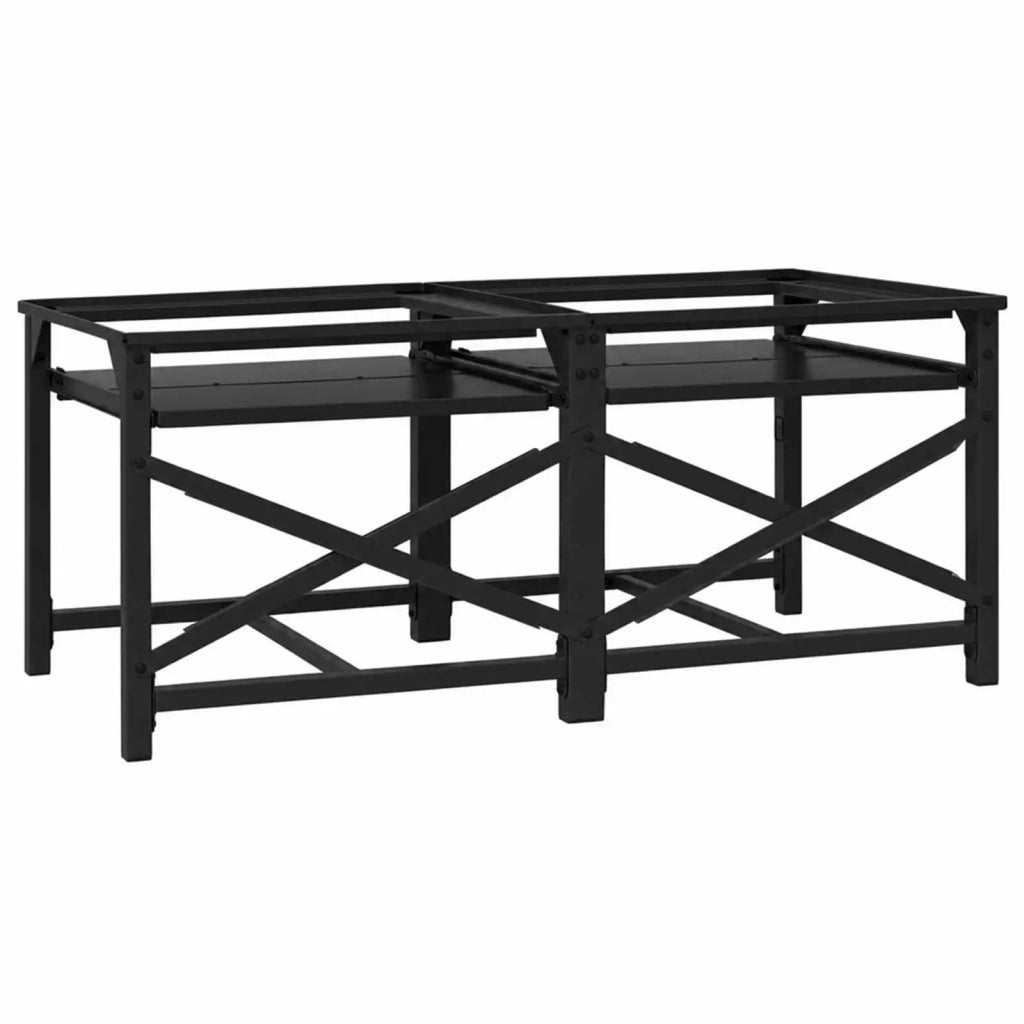 Pedestallo per Lavatrice 2 pcs Nero 120 x 56 x 52 cm Acciaio 42022038